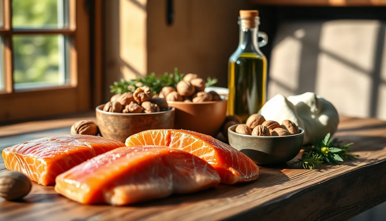 다채로운 채소와 과일로 채워진 건강한 식단