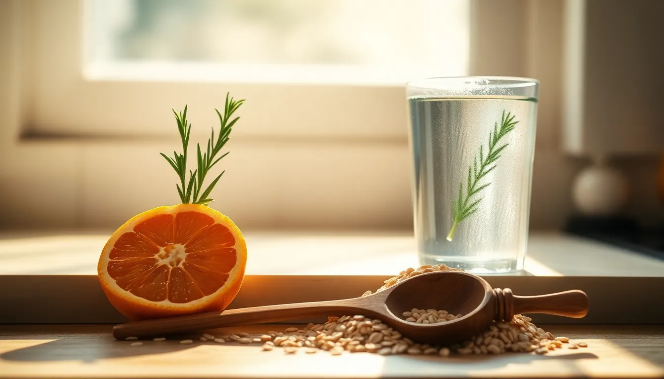 아침 스트레칭과 물 한 잔으로 숙변 제거를 돕는 모습