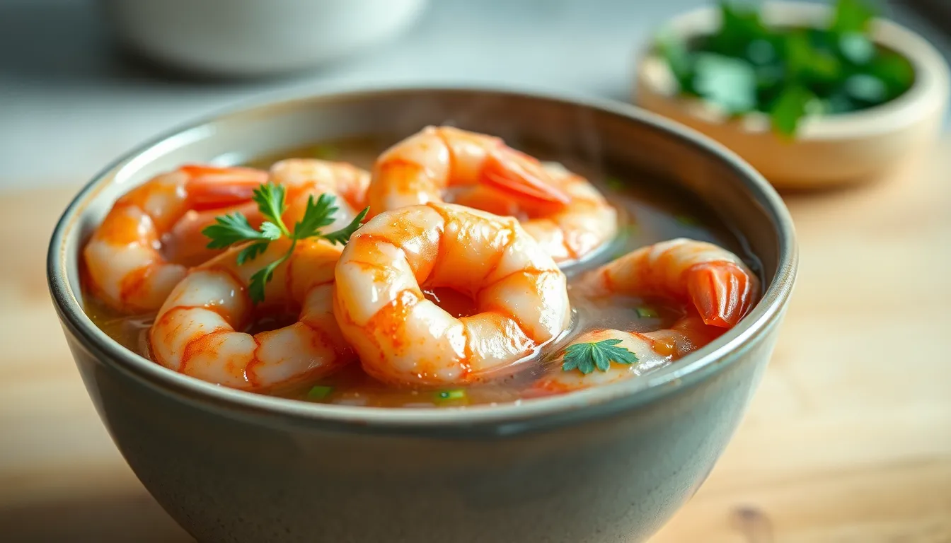 허브 수비드 새우 요리 이미지