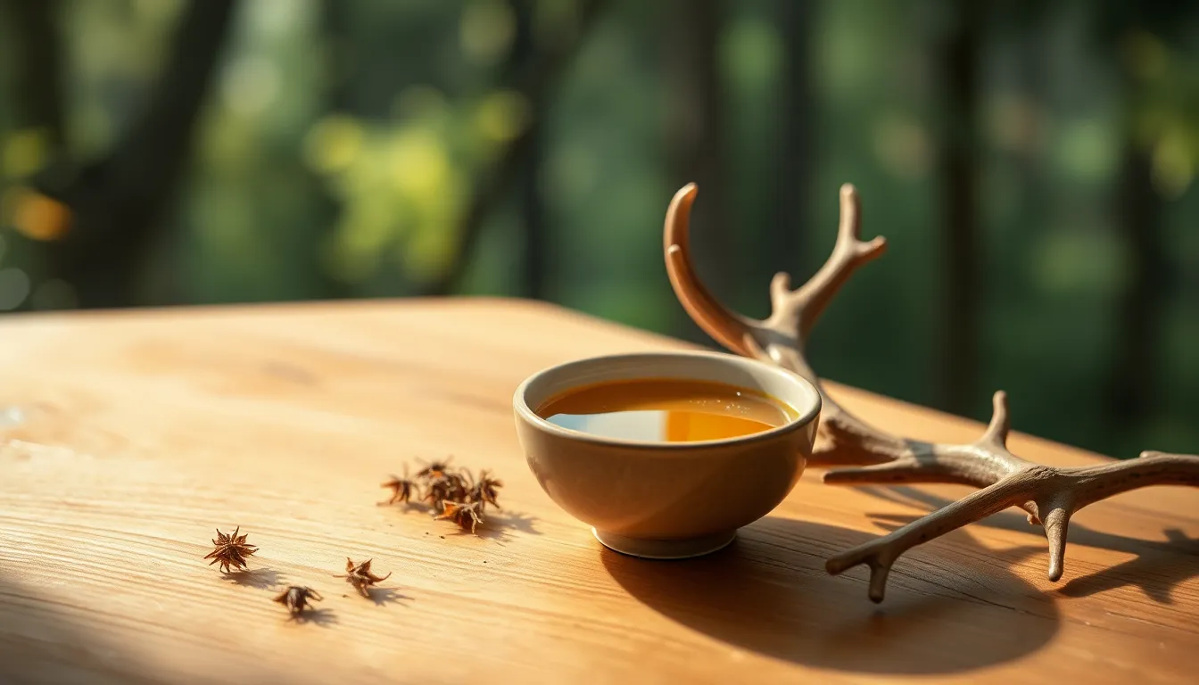 다양한 한약재와 녹용 이미지