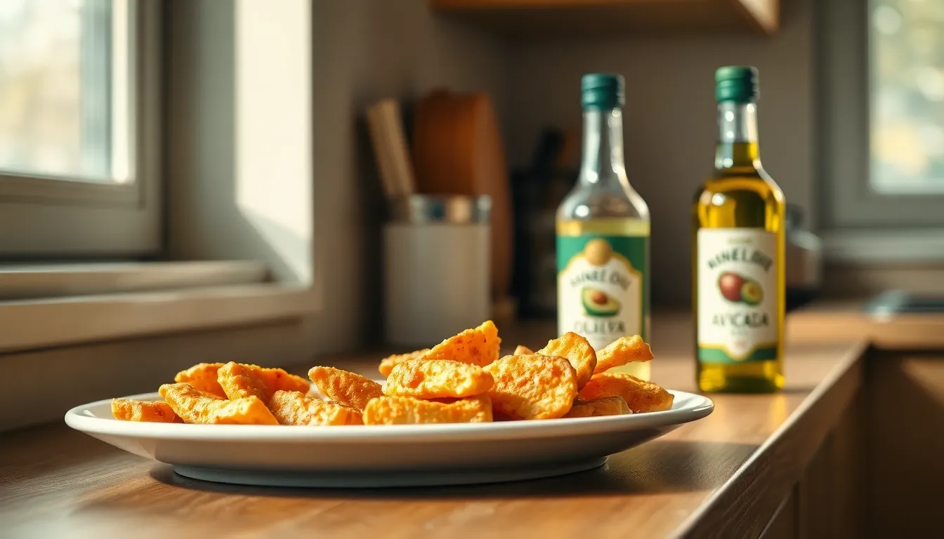 건강한 튀김용 기름을 고르는 모습