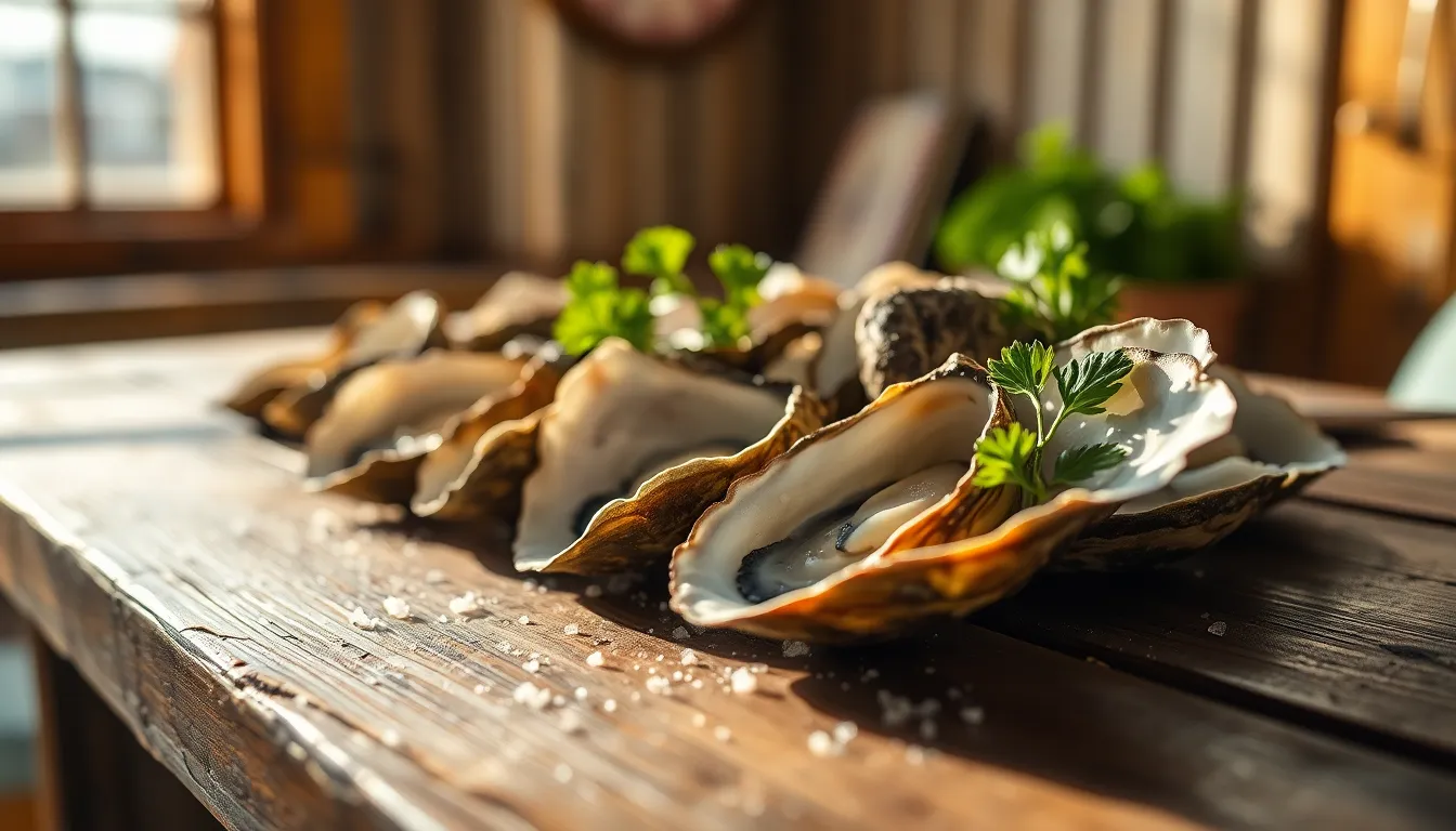 신선한 굴 요리 사진