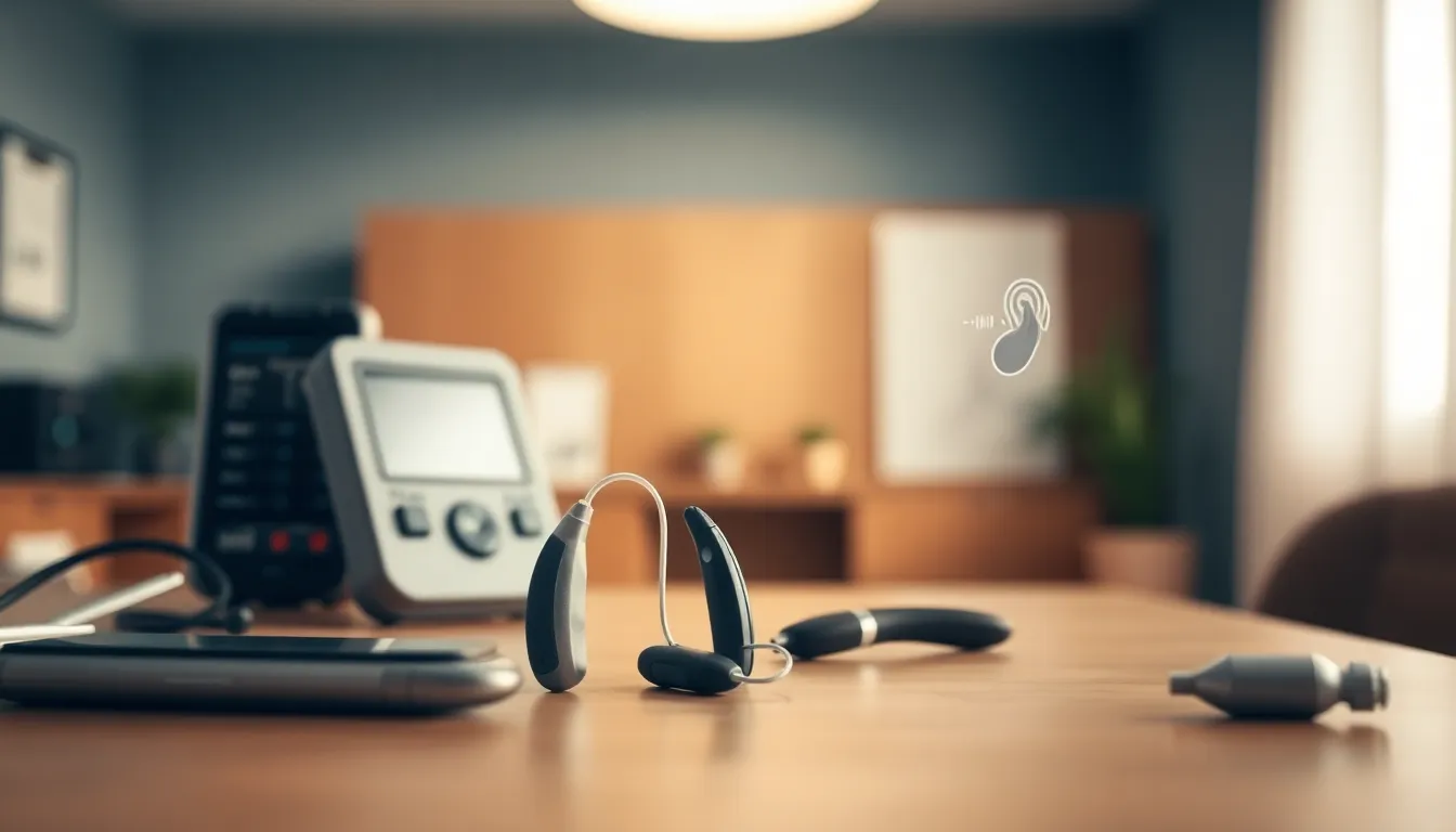 보청기 착용하고 활짝 웃는 사람의 모습