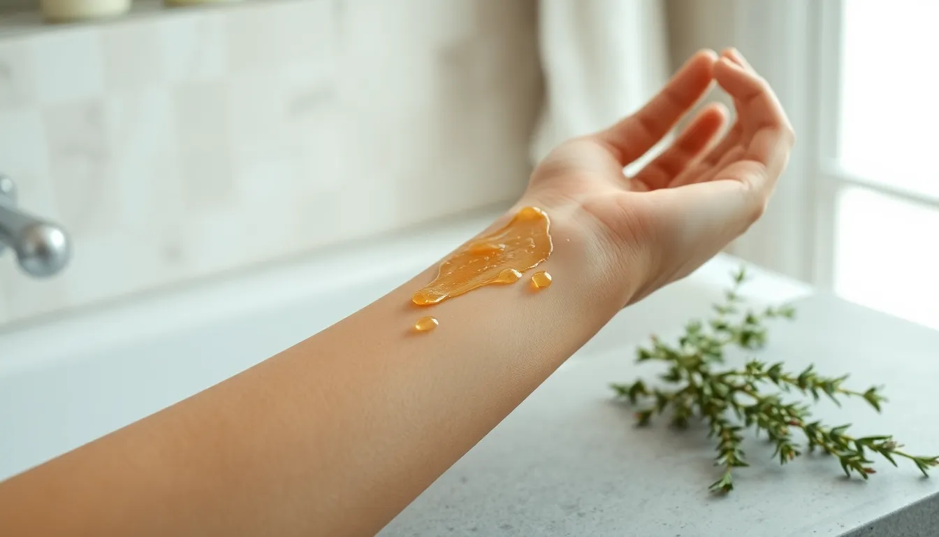 마누카꿀이 담긴 병과 스푼