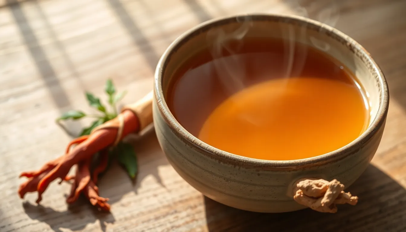 홍삼 제품과 물 한 잔