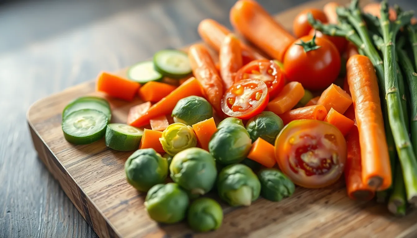 신선한 채소 바구니와 다이어트 식단 예시