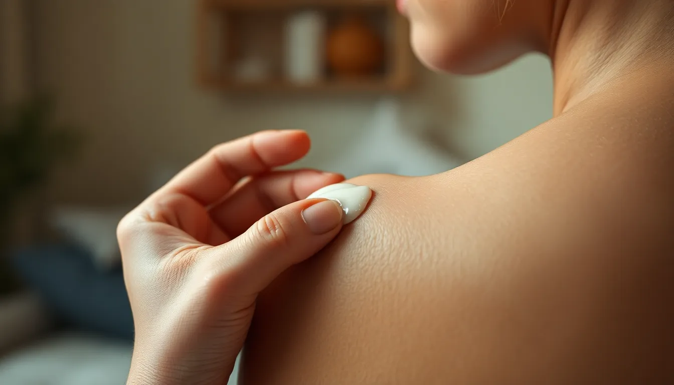 화상 상처에 재생연고를 바르는 모습