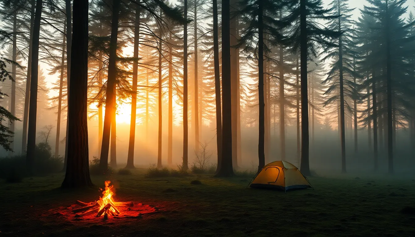 캠핑 텐트 내부에서 편안하게 쉬고 있는 사람의 모습