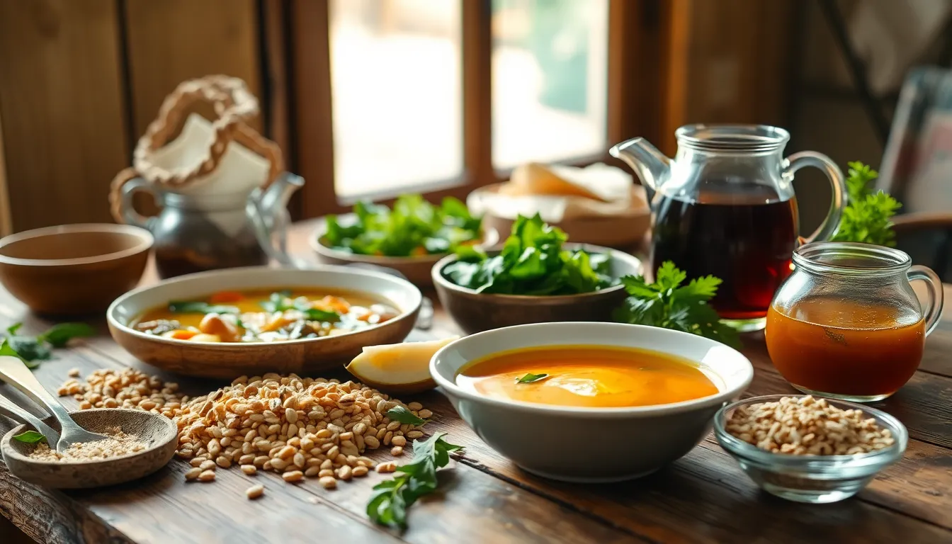 다양한 면역력 강화 식품이 담긴 건강한 식탁