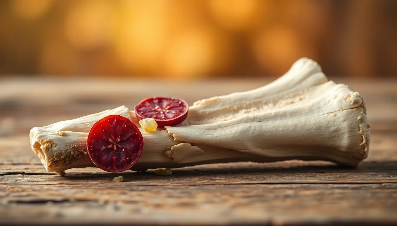 뼈와 홍삼, 녹용의 관계를 설명하는 이미지