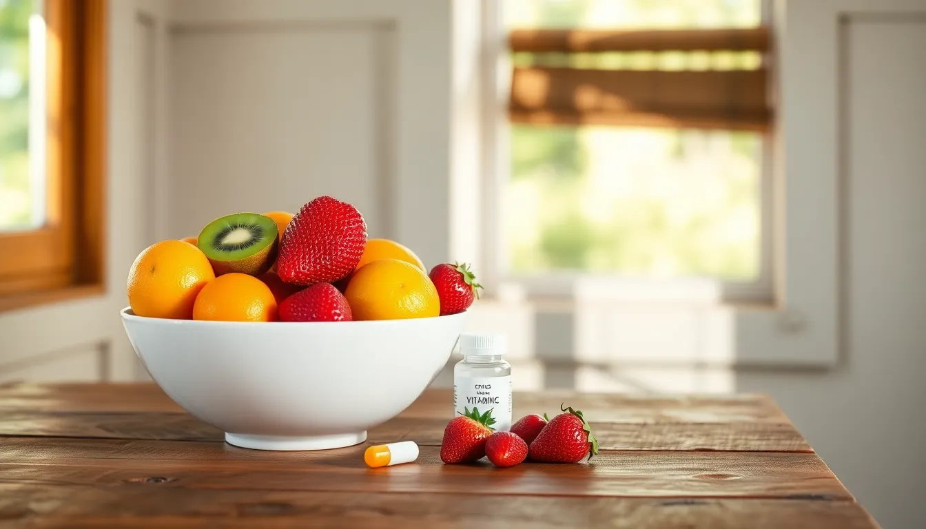 신선한 과일과 비타민 C